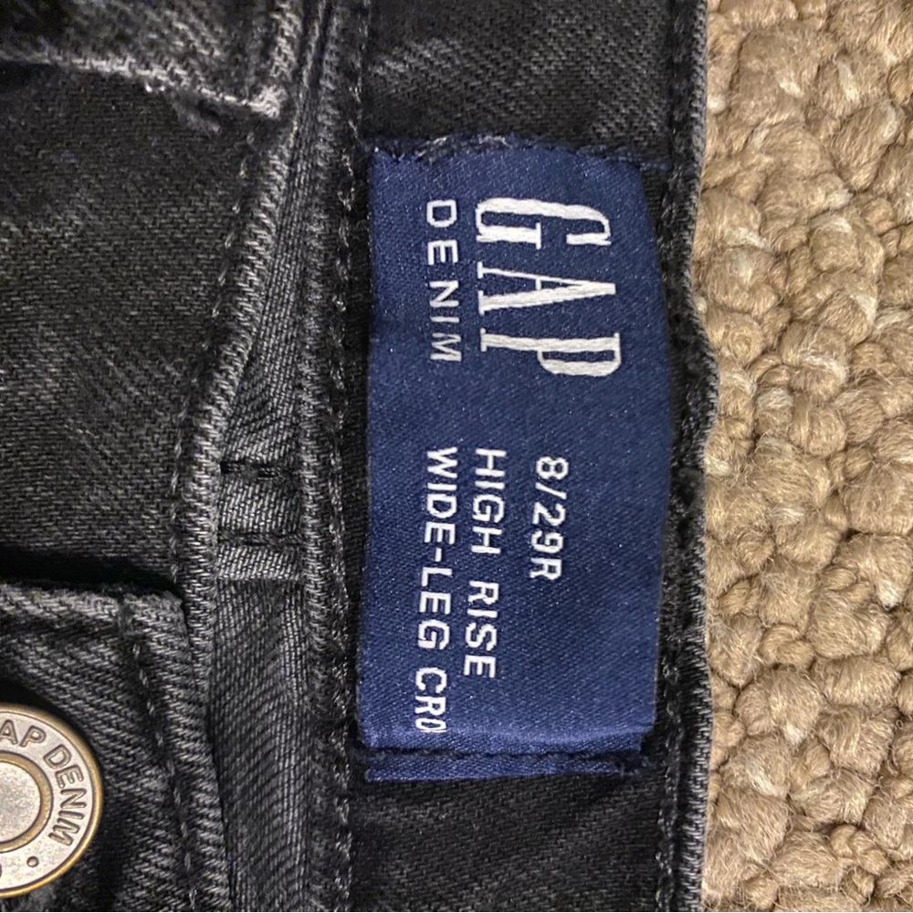 GAP Women's Black High Rise Wide-Leg Jeans